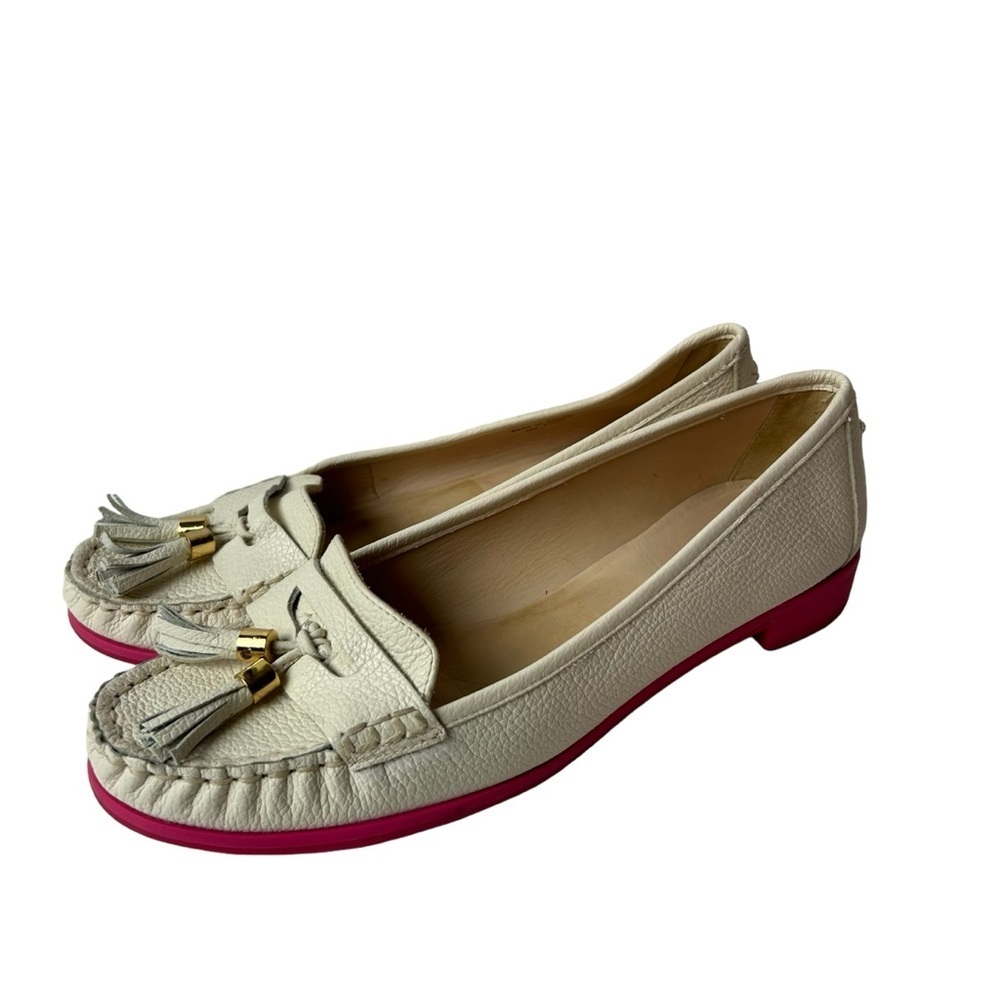 Kate Spade Women’s Loafers Tassel ivory Leather Shoes Size 7.5 M - Picture 4 of 8